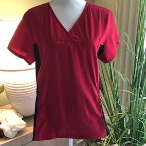 CHEROKEE Flexibles Scrub Top - Red